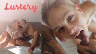 Szőke amatőr csaj vadító orális játéka POV felvételeken